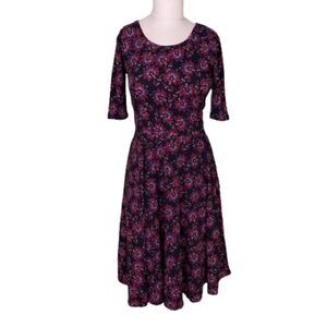 Lularoe Nicole Fit & Flare Floral Dress - Size Small